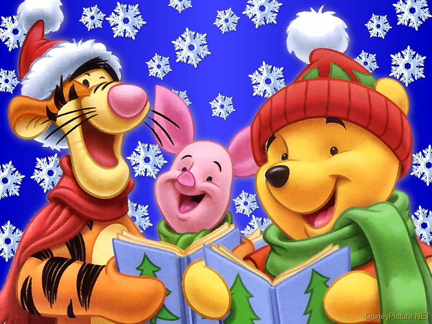 4 Disney Christmas and Screensavers, cartoon characters merry christmas HD wallpaper