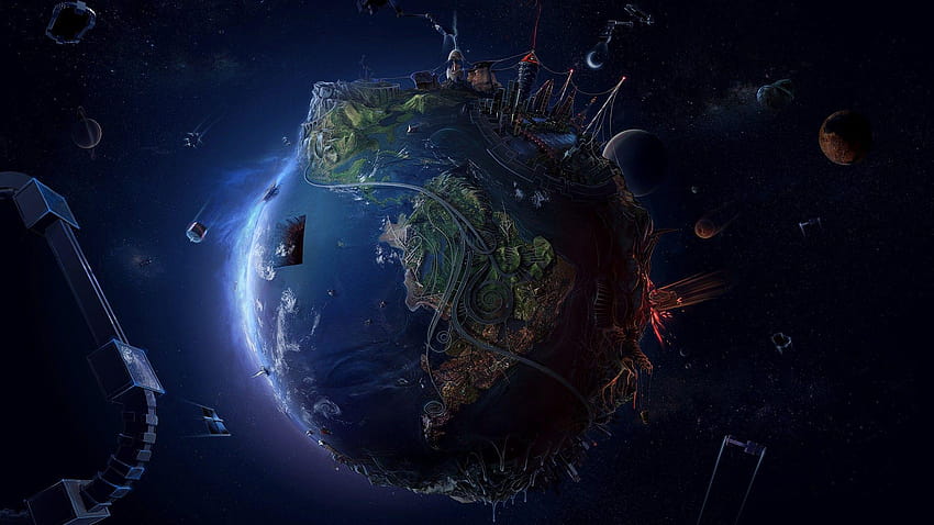 46 Einheiten Of Earth From Space, Universum 3d HD-Hintergrundbild