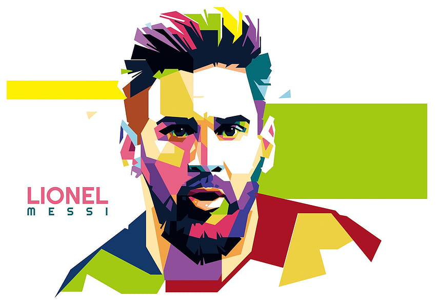 Lionel Messi vektör WPAP, messi sanatı HD duvar kağıdı