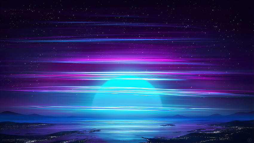 Purple and Cyan, pink violet and cyan HD wallpaper