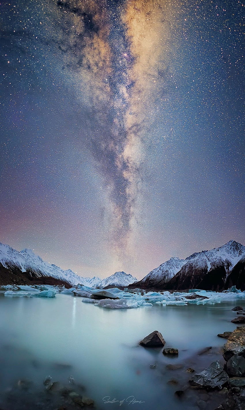 Tasman Glacier, 남섬, 뉴질랜드 HD 전화 배경 화면