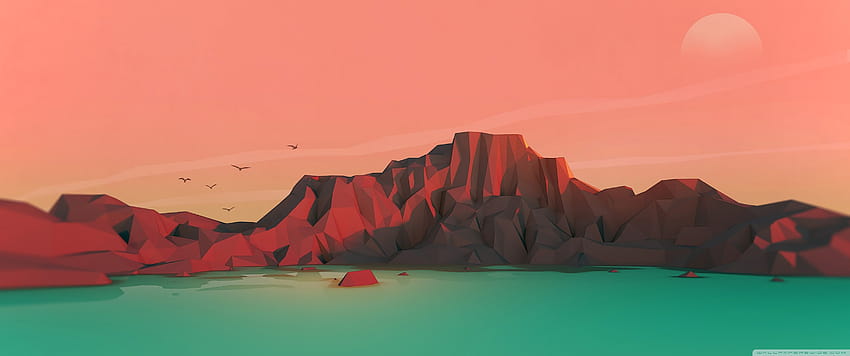 Low Poly Environment Ultra Backgrounds for : Multi Display, Dual & Triple Monitor : Tablet : Smartphone, minimalist 3440x1440 HD wallpaper