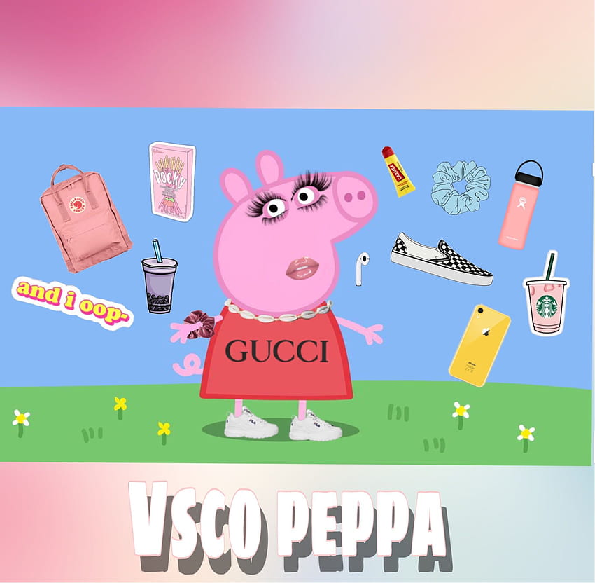 vsco from @peachy_raven, peppa pig gucci HD wallpaper