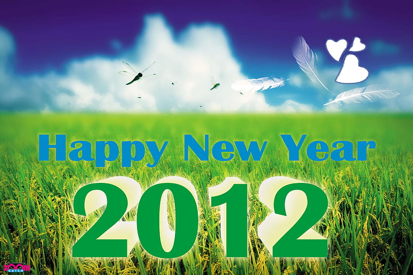New Year 2012: Happy New Year 2012, krishna name 3d HD wallpaper