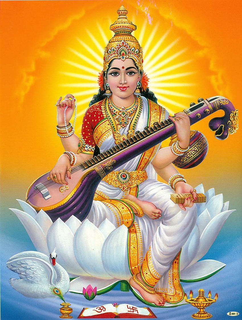 Goddess Saraswati, saraswathi HD phone wallpaper | Pxfuel