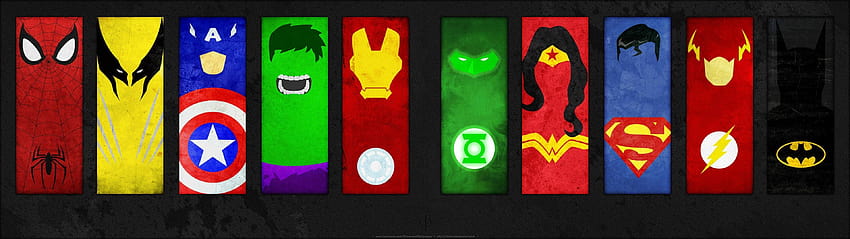 Bohaterowie Marvela i DC, logo postaci DC Tapeta HD