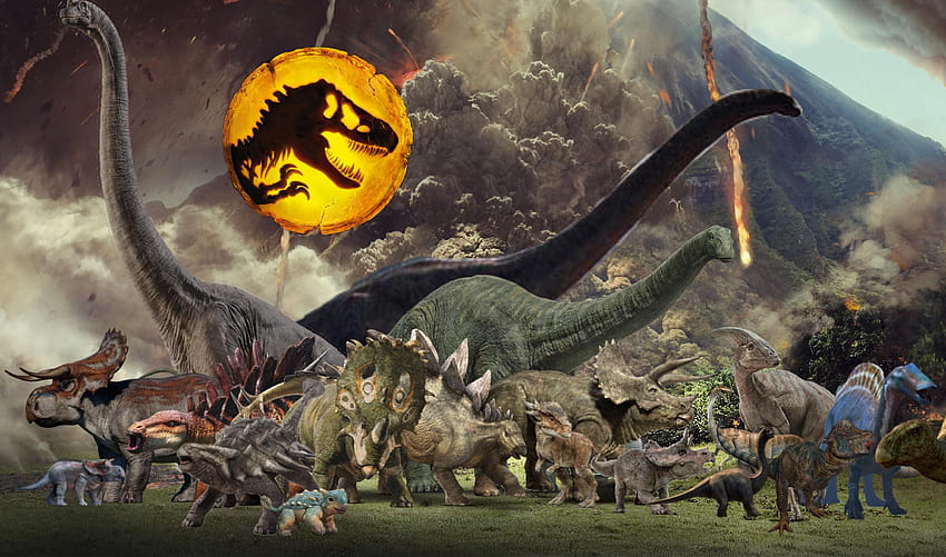 Parque jurásico Herbívoros, dinosaurio del dominio del mundo jurásico fondo de pantalla