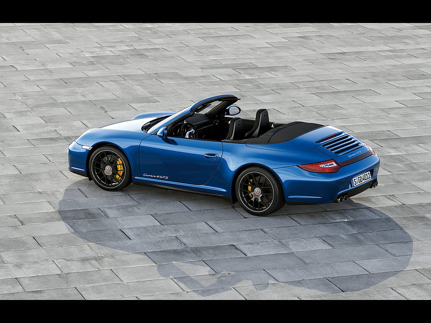 Blue Porsche Carrera 4 GTS Cabrio, porsche 911 carrera gts cabriolet HD wallpaper
