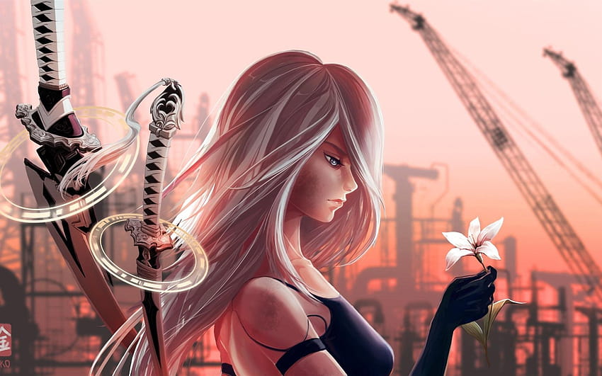NieR: Automata, PS4 games, girl, sword 1920x1080, anime ps4 HD wallpaper
