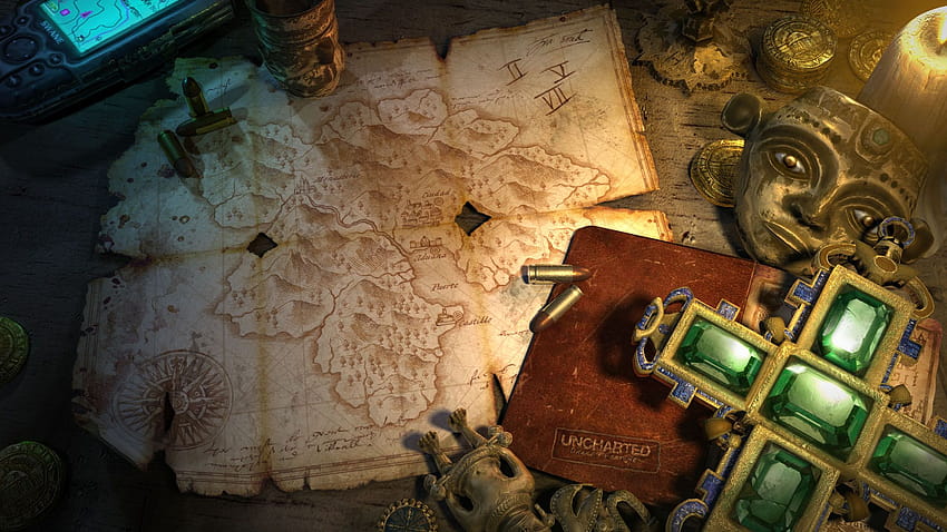 Maps Uncharted Nathan Drake treasure Playstation 3, uncharted 1 HD тапет