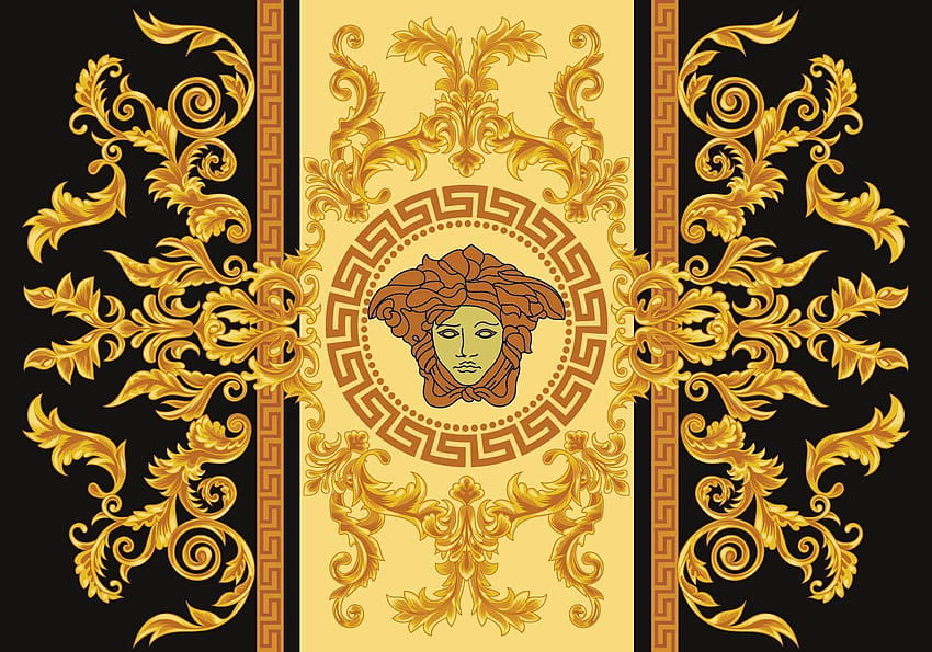 Nowoczesne obramowanie ilustracji wektorowych Versace w stylu avec de l'or, w porównaniu z versace Tapeta HD