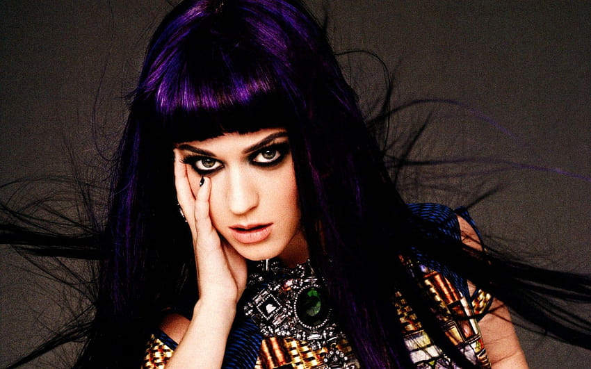Katy Perry Fioletowe Włosy Szeroko rozbudzeni Tapeta HD
