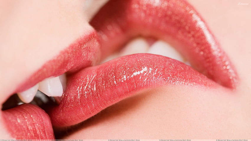 lips kiss close up HD wallpaper