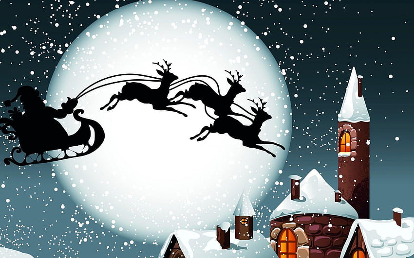 Christmas Reindeer, packing the sleigh HD wallpaper