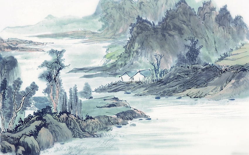 Chinese Ink Painting Landscape HD wallpaper