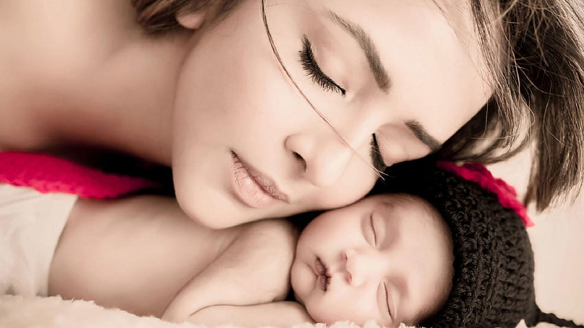 Newborn Baby, baby and mom HD wallpaper