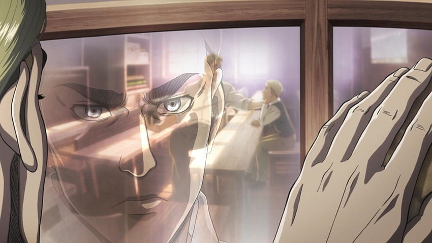Attack On Titan Erwin Smith Face Reflects On Window Glass Anime, erwin smith aot HD wallpaper