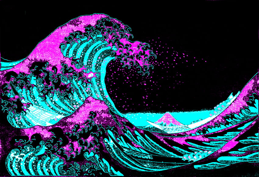 la gran ola de kanagawa fondo de pantalla