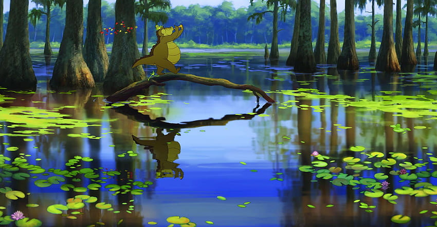 Louis aligator na Bayou z filmu Księżniczka i żaba, księżniczka i żaba Tapeta HD