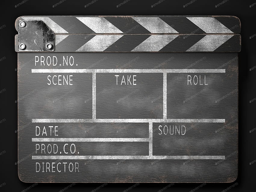 Clapperboard on a dark backgrounds front view. 3d rendering. by ilyarexi on Envato Elements HD wallpaper