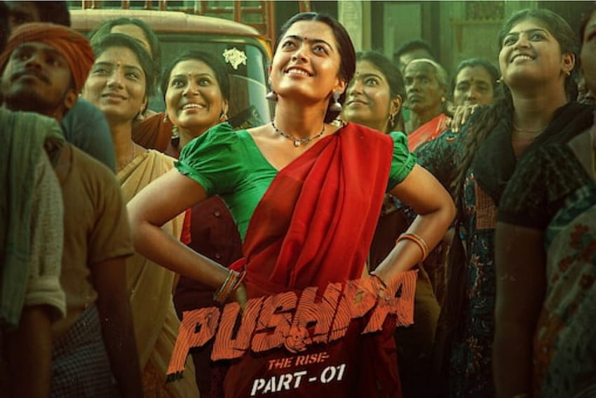 Rashmika Mandana の「Pushpa」の初公開。 ファンズ・ゴー・クレイジー、プシュパ・ラシュミカ 高画質の壁紙