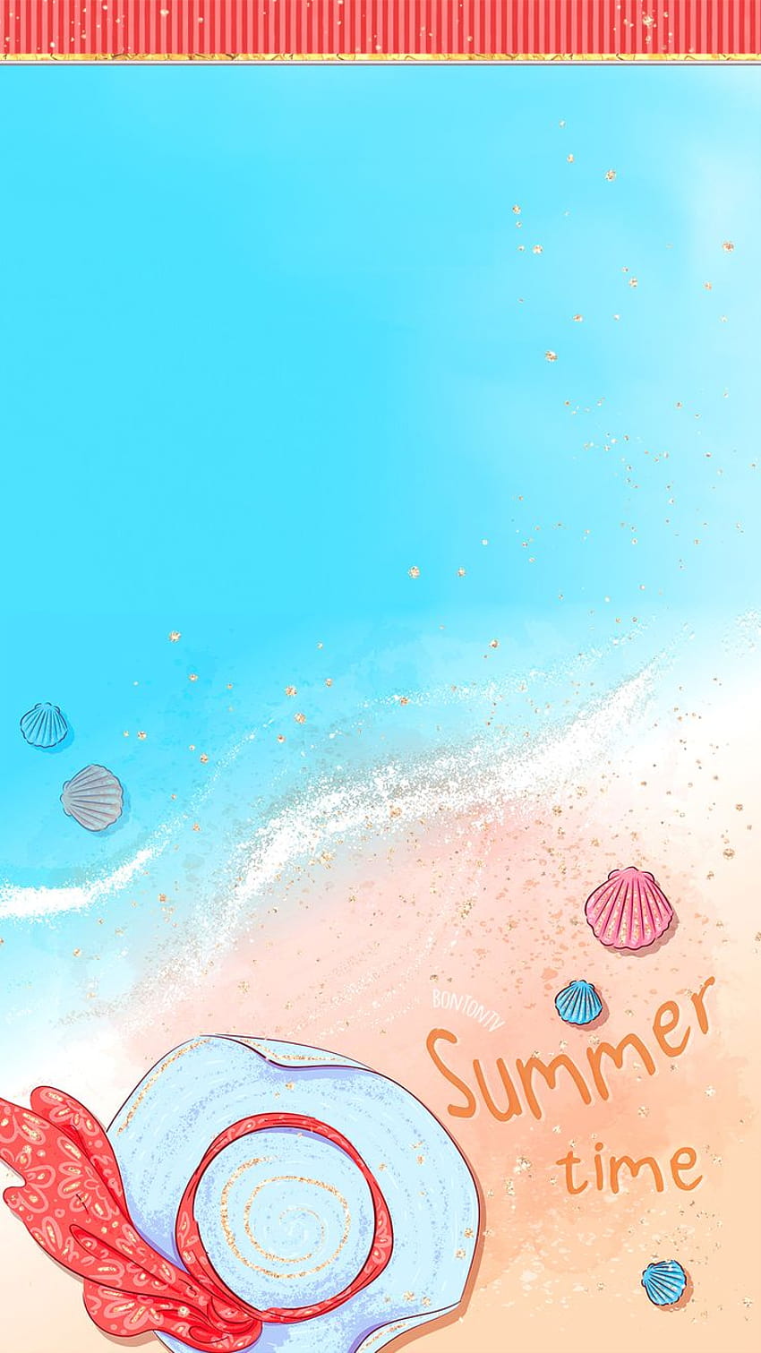 Phone Cute Glitter Summer Beach, summer drawings HD phone wallpaper