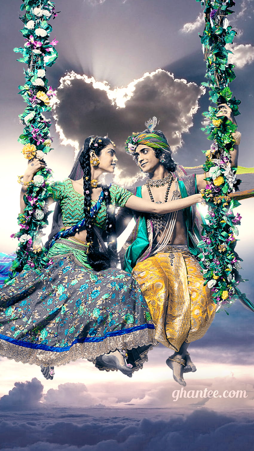 schönster Radhakrishna – Ghantee, süßer Radha Krishna HD-Handy-Hintergrundbild