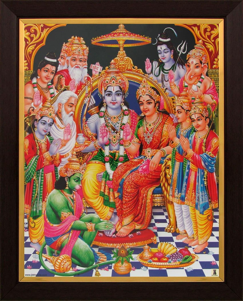 Lord Rama / Shree Ram Darbar 포스터 종이 인쇄, ram darbar 모바일 HD 전화 배경 화면