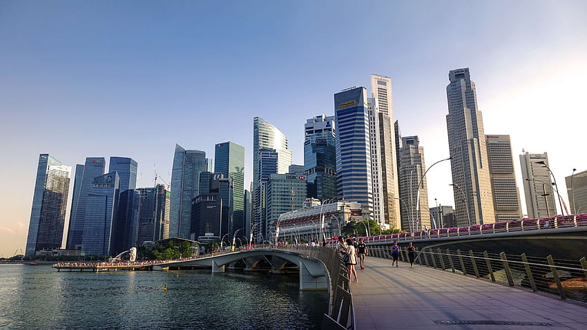 3105425 建築、銀行、青空、建物、ビジネス、シンガポールの高層ビル 高画質の壁紙