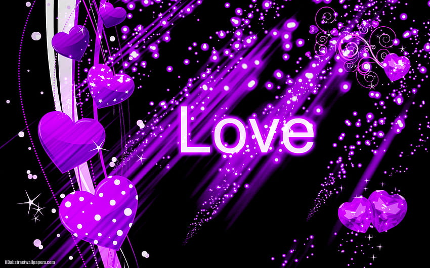 Untuk Love Hearts Group, api ungu Wallpaper HD