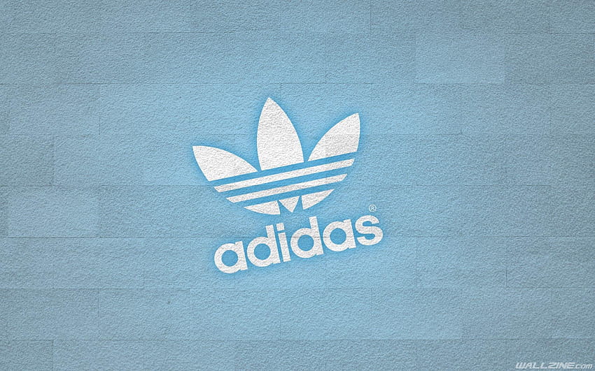 Adidas Logo Blue Wall, adidas original logo HD wallpaper