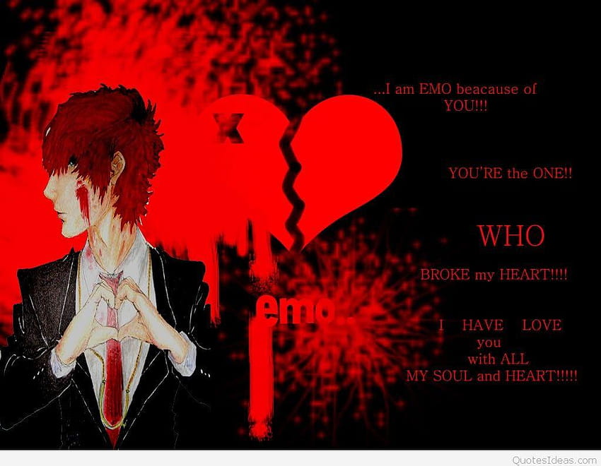 Broken heart sad quotes with and, sad heart broken anime boy HD wallpaper