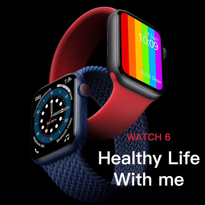 China W56 Smartwatch 1,75 polegadas Full Touch Screen Bt Call Wireless Charger Original Watch 6 IP68 Many Iwo Smart Watch W56 Papel de parede de celular HD