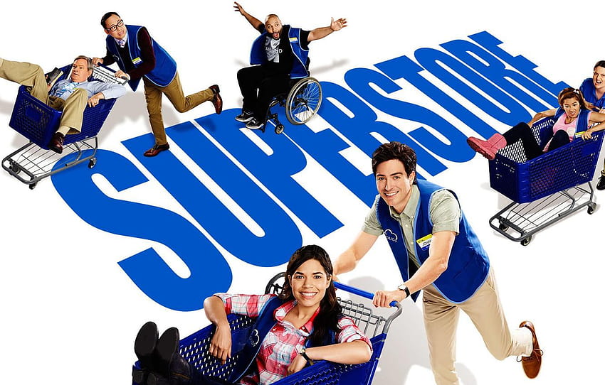 look, the series, actors, smile, Movies, superstore HD wallpaper