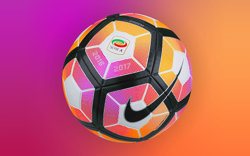 Nike, calcio, Serie A 2016, pallone da calcio rosa Sfondo HD