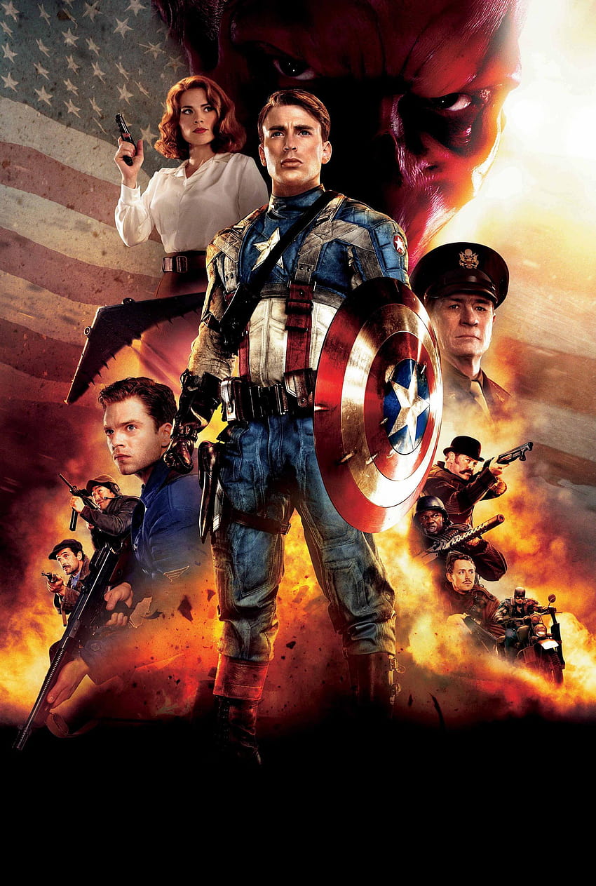 3 Kapitan Ameryka: Pierwsze starcie trwa, Kapitan Ameryka, pierwszy film o mścicielu Tapeta na telefon HD