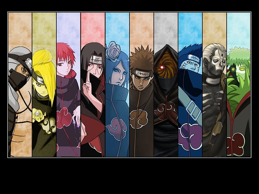 Colagem de membros Naruto Akatsuki ... pinterest, membros akatsuki papel de parede HD