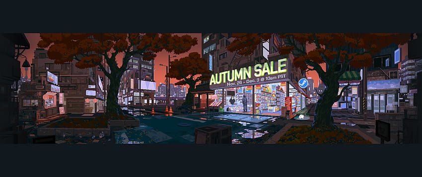 Steam Autumn Sale I made for you guys 3440x1440: ultrawidemasterrace, autumn 3440x1440 HD wallpaper