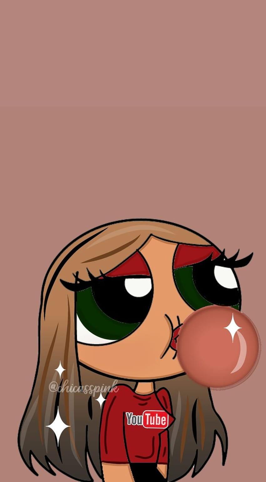 Download Cute Baddie Cartoon Buttercup On Phone Wallpaper