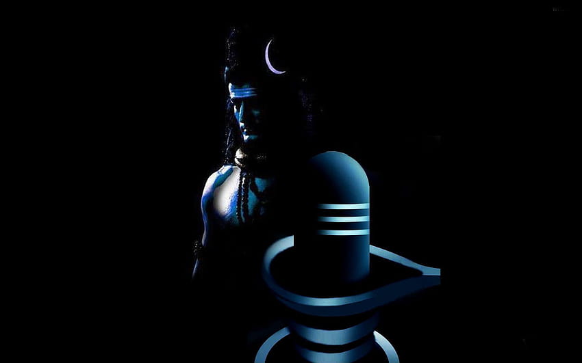 Lord Shiva와 Shivling 블랙 테마 HD 월페이퍼