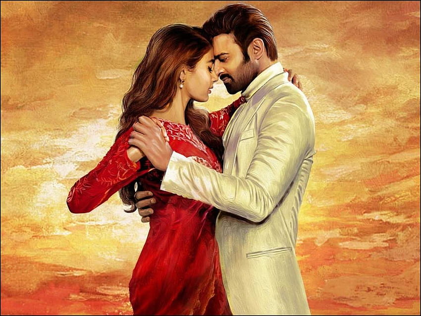 Prabhas 20 titled as 'Radhe Shyam': Prabhas and Pooja Hegde strike a romantic pose in the first look HD wallpaper
