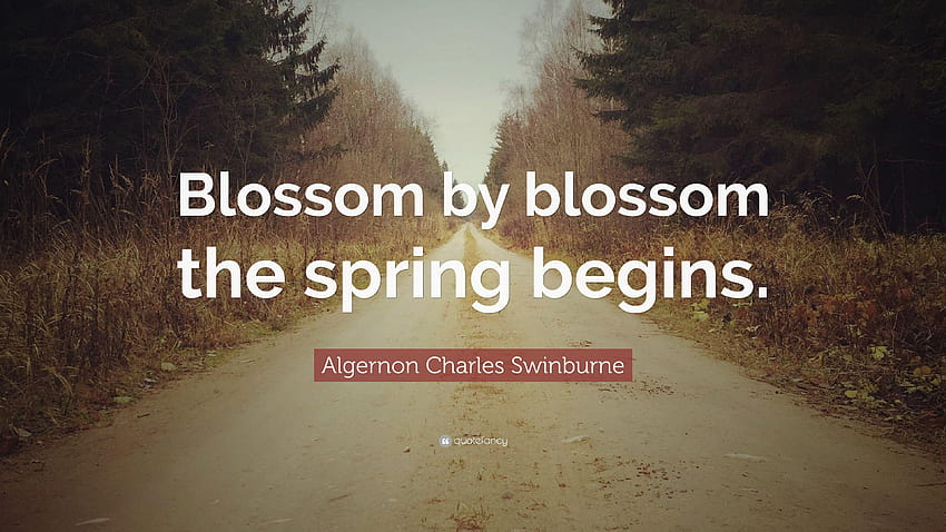 Cita de Algernon Charles Swinburne: “Florece tras florece la primavera, la primavera comienza fondo de pantalla