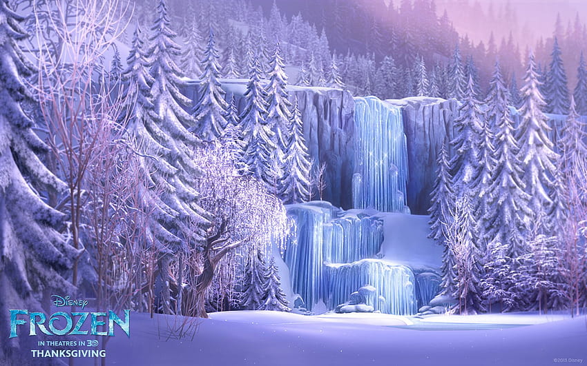 Cascada congelada de Disney's Frozen fondo de pantalla