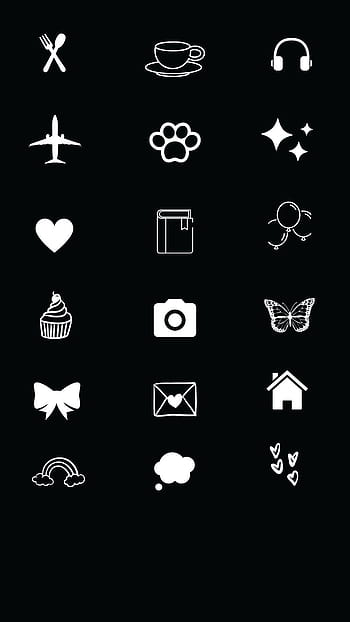Instagram highlights icons  Instagram black theme, Instagram
