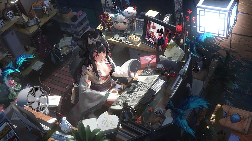 Anime Girl Gamer, giocatore anime girl pc Sfondo HD