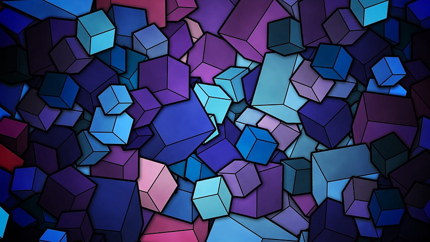 colorful, digital art, window, anime, abstract, purple, symmetry, blue, cube, glass, pattern, texture, circle, vector, stained glass, ART, light, color, shape, design, line, screenshot, computer » High quality walls, pc anime purple blue HD wallpaper