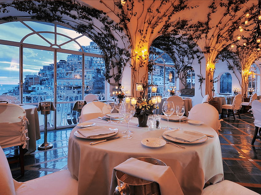 世界で最も美しいレストラン 22 軒、Business Insider、ディナー ポジターノ 高画質の壁紙