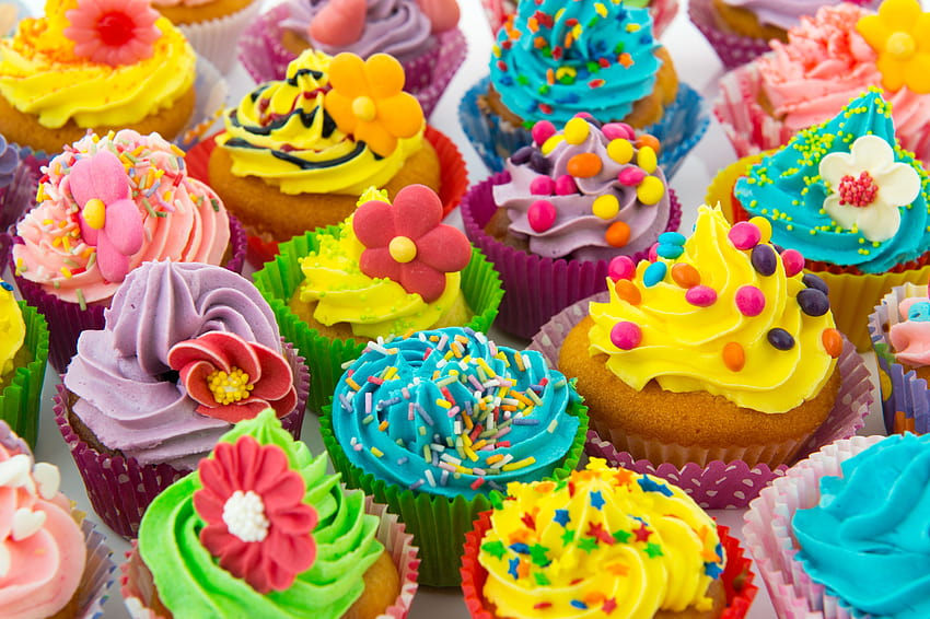 Colorful Cupcakes, cakes and cupcakes HD wallpaper