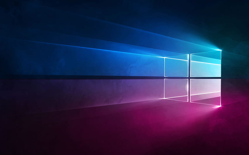 Windows 10 Microsoft Gradient Blue Purple Cyan Pink, Windows 10 różowy Tapeta HD