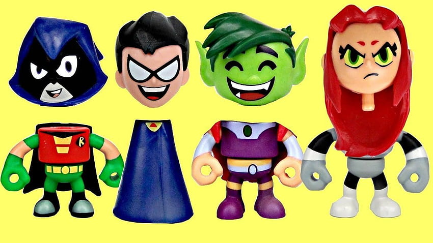 Essie bawi się w Teen Titans Go! Robin, Raven, Starfire, Cyborg i Beast Boy, nastoletni tytani idą w kruka i gwiezdny ogień Tapeta HD